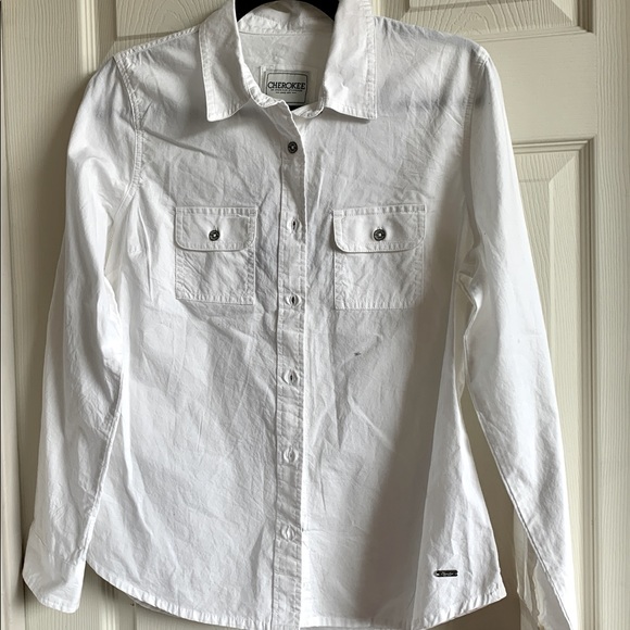 Cherokee Long Sleeve white Size Small Petite - Picture 1 of 4